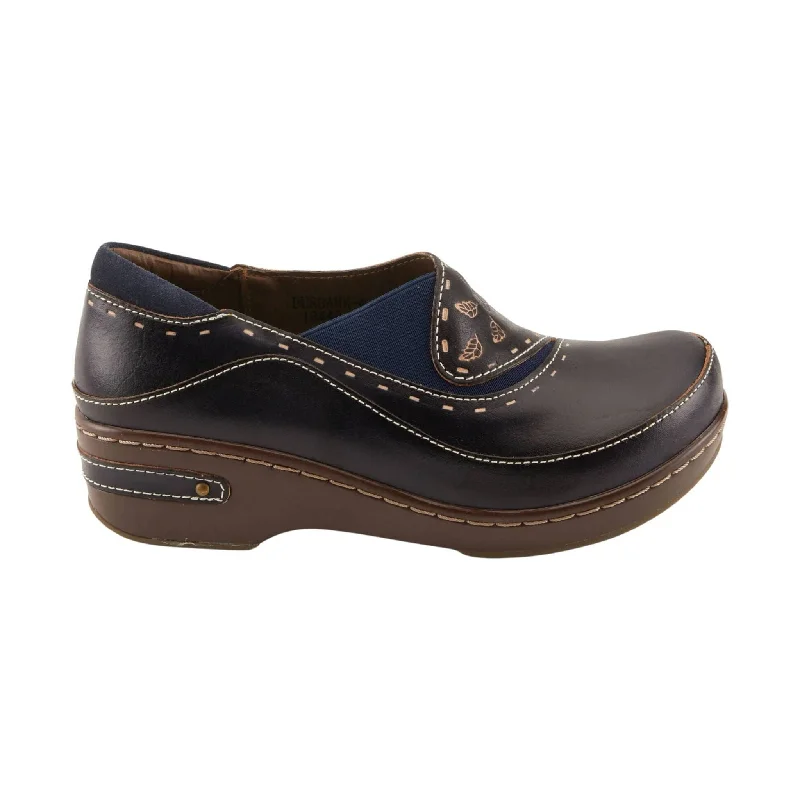 High Fashion Sneakers Spring Step L'artiste Women's Burbank Clogs - Navy