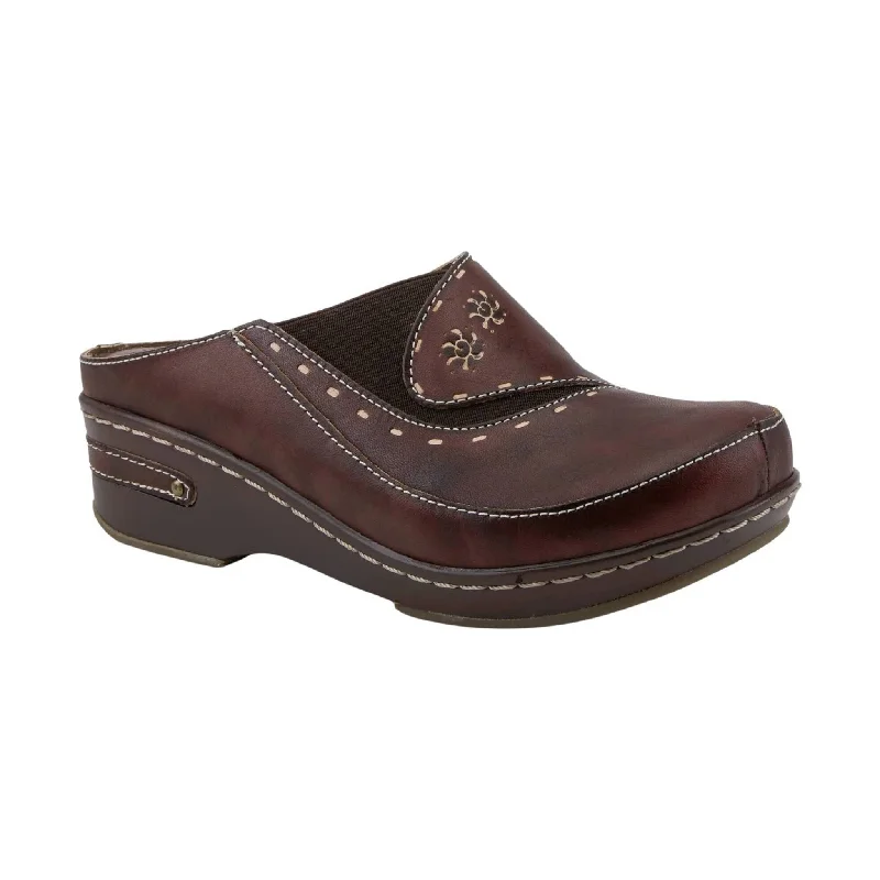 Formal Wedding Shoes Spring Step L'artiste Women's Chino Clog - Brown