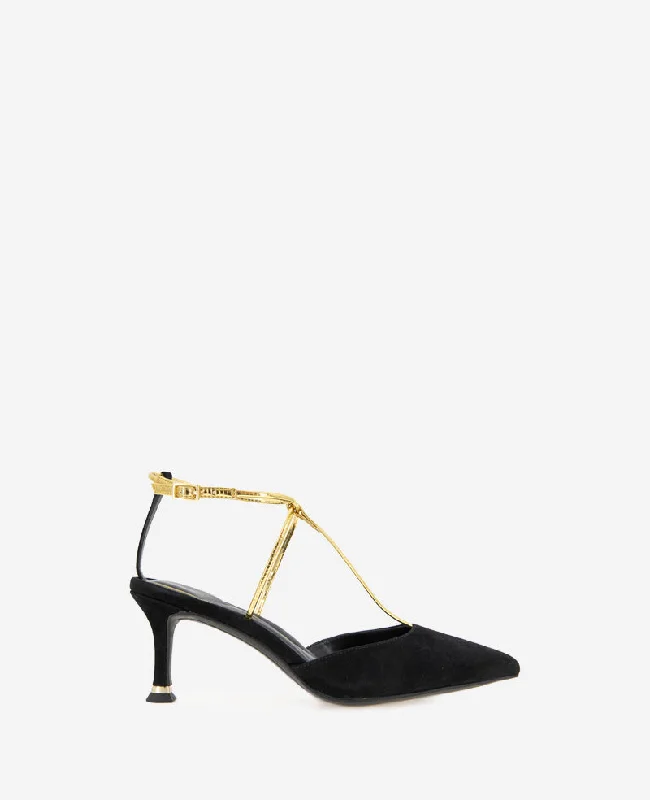 Comfortable Slippers For Home Umi T-Strap Suede Pump