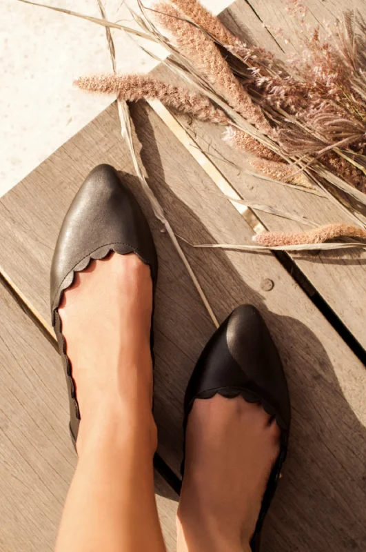Outdoor Athletic Shoes Valentina Leather Ballet Flats