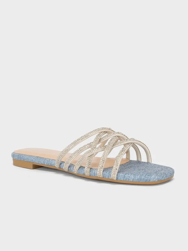 Trendy Platform Sneakers Women "ATERET" Decorated Summer Slippers