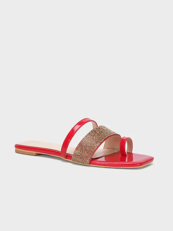 Trendy Sports Footwear Women's "AKIKO" Crystals Stylish Slippers