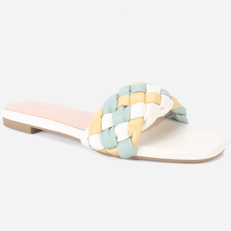 Stylish Work Shoes Womens "AMUNET" Braided Open Toe Summer Slippers