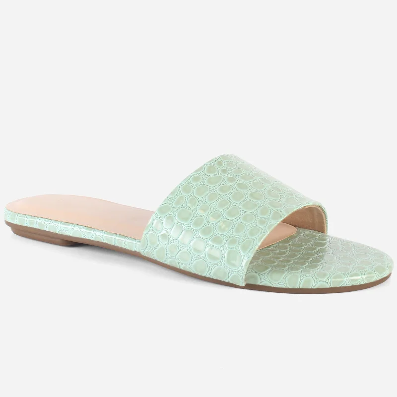 Slip-On Sneakers Collection Womens "ORION" Flat Summer Open Toe Slippers