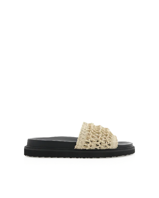 Comfortable Running Sneakers ZAIDA - BONE RAFFIA