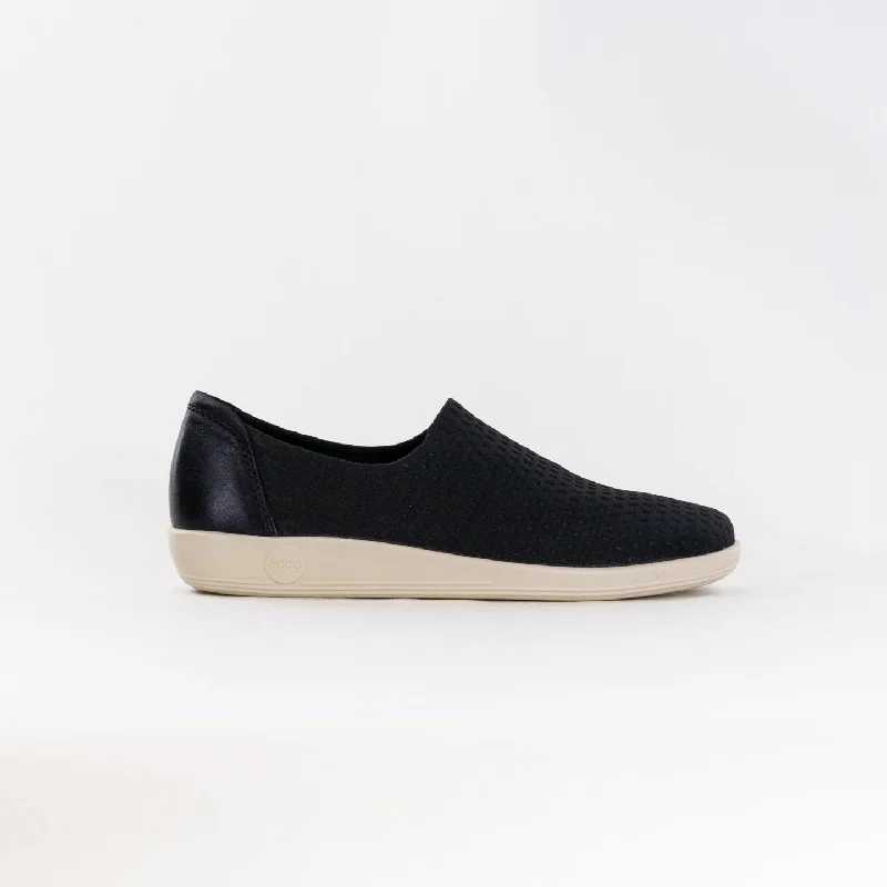 Comfortable Athletic Shoes ECCO Soft 2.0 Slip On (Women's) - Black/Black