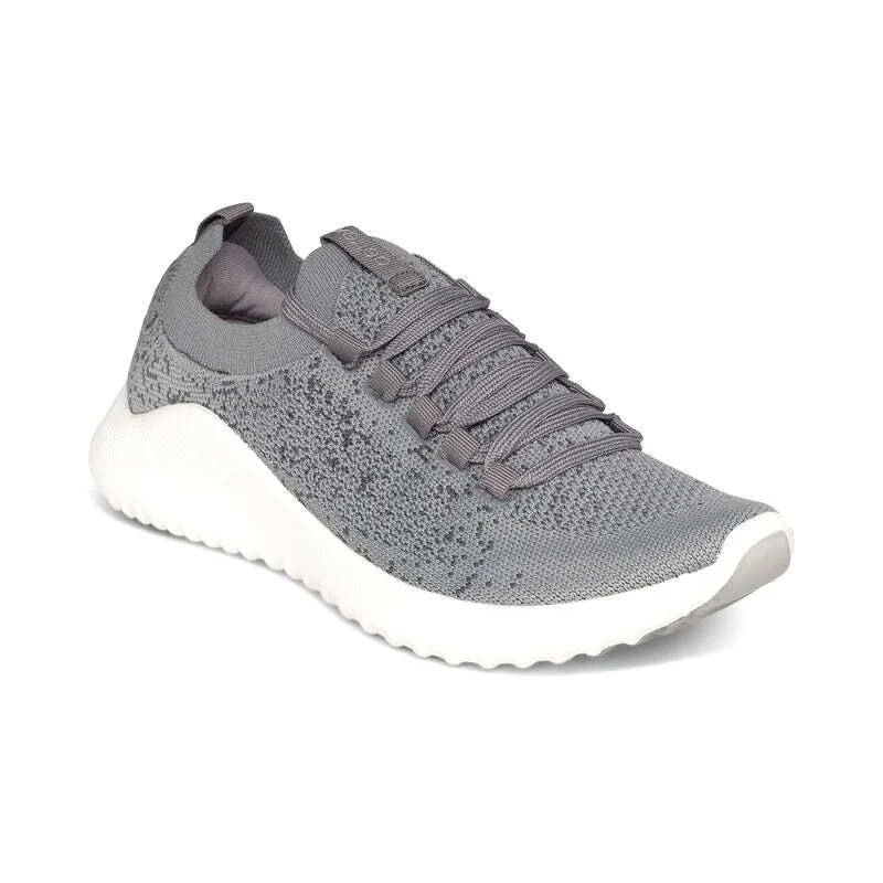 Best Running Sneakers Aetrex Carly Sparkle Lace/Slip on AS259 Pewter