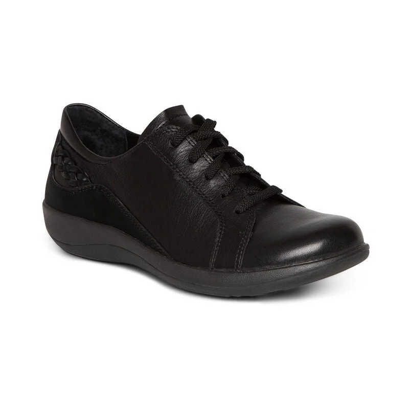 Luxury Leather Sneakers Aetrex Dana Oxford Black DM300