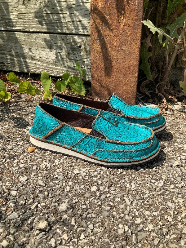 Comfortable Flip Flops Ariat Women's Turquoise Floral Embossed Cruiser 10042526