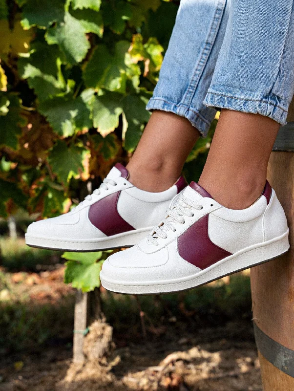 Comfortable Slippers For Home Cepage Grape Leather Unisex Vegan Sneakers | Merlot