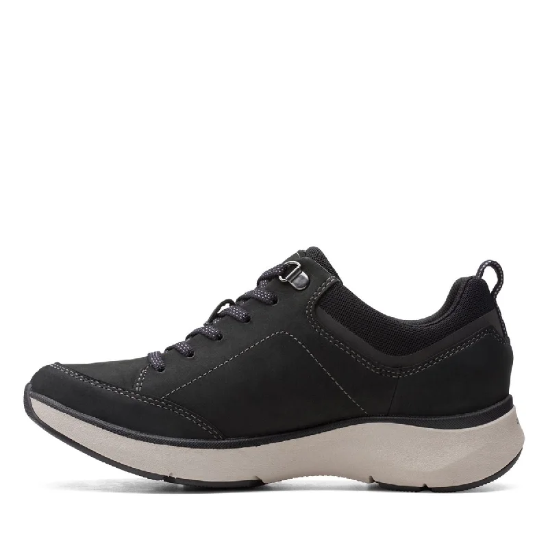 Fashionable Hiking Shoes Clarks Wave 2.0 Lace Blk 52381 Wos Waterproof