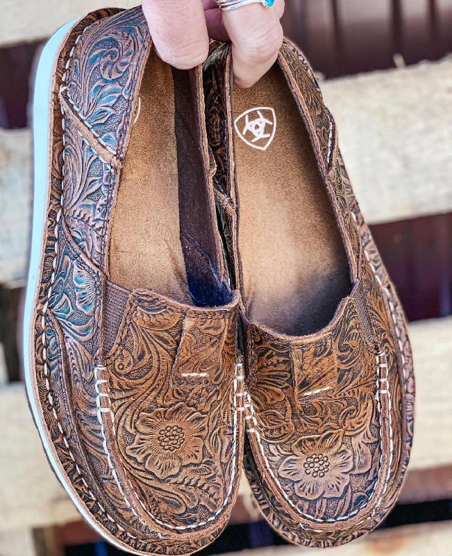 Classic Hiking Boots Ariat Women's Brown Leather Floral Cruiser Shoes 10035831
