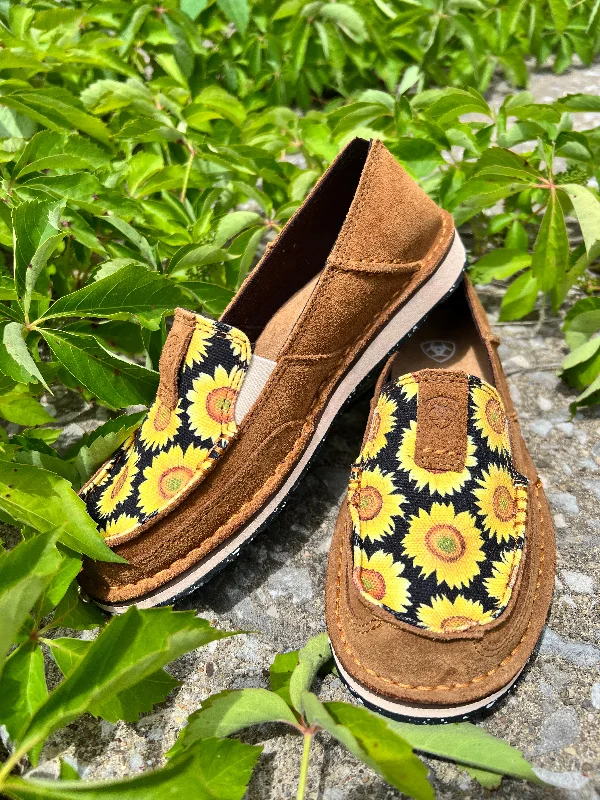 Stylish Work Shoes Ariat Women's Sunflower Print Peanut Leather Cruiser Shoes 10040356 Stylish Work Shoes Ariat Women's Sunflower Print Peanut Leather Cruiser Shoes 10040356