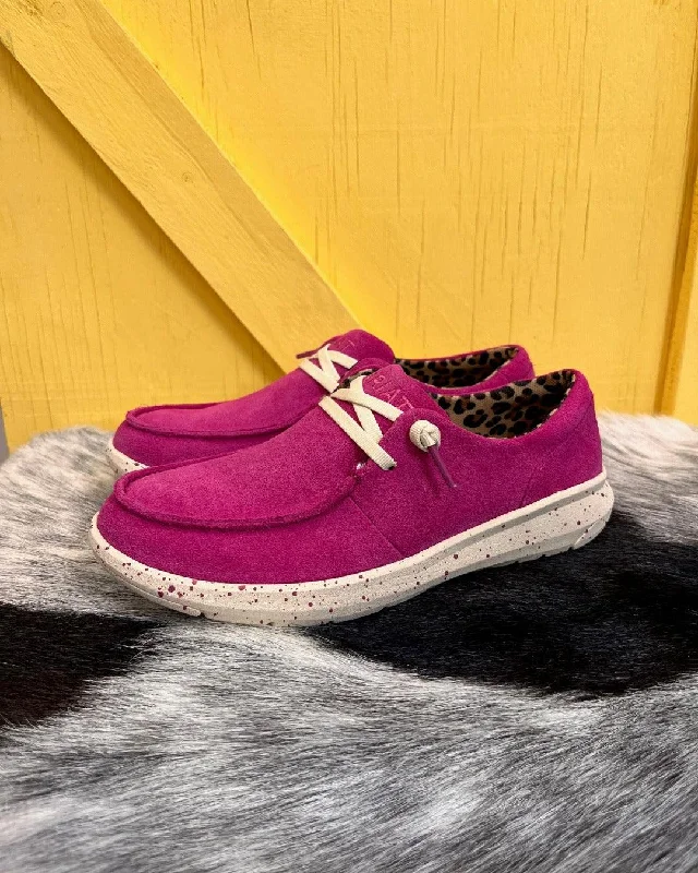 Comfortable Dress Shoes Ariat Women's Hottest Pink Hilo Suede Moc Toe Casual Shoes 10050972
