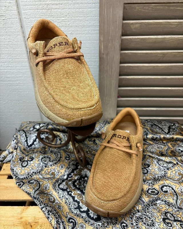Comfortable Loafers For Work Roper Women's Vintage Tan Canvas Chukka Casual Shoe 1663-3415
