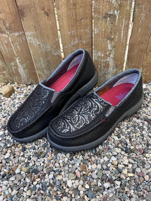 Outdoor Shoes Collection Twisted X Women's Black Tooled Slip On Driving Moc WXC0014