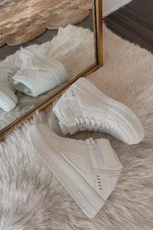 Leather Boots For Sale Cora High Top Sneakers in White