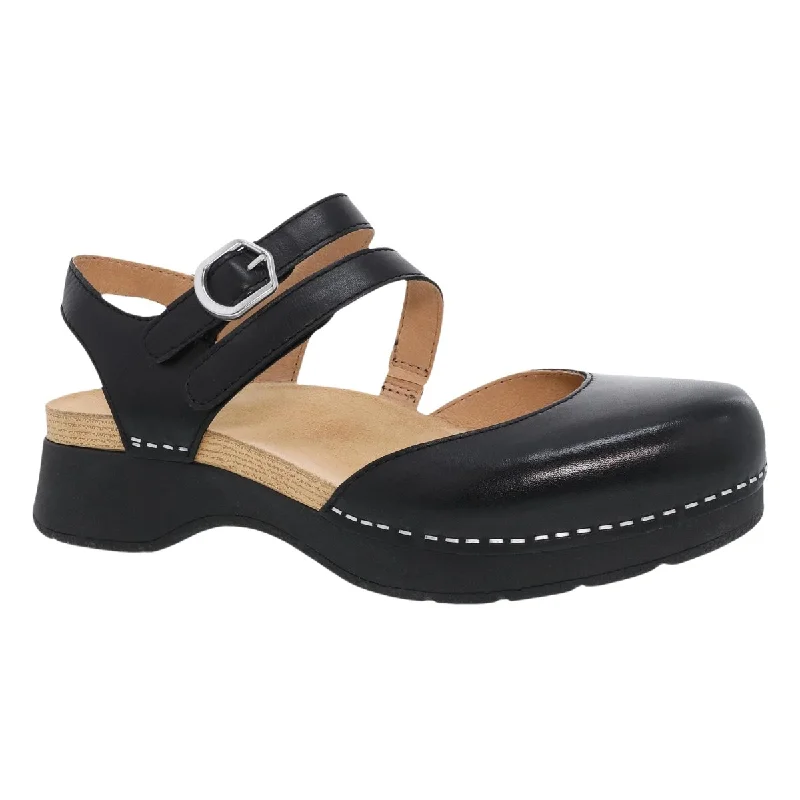 Comfortable Heeled Shoes Dansko Women's Rissa Black Nappa Mary Jane