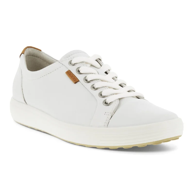 Leather Casual Shoes Ecco Soft 7 White Wos 430003