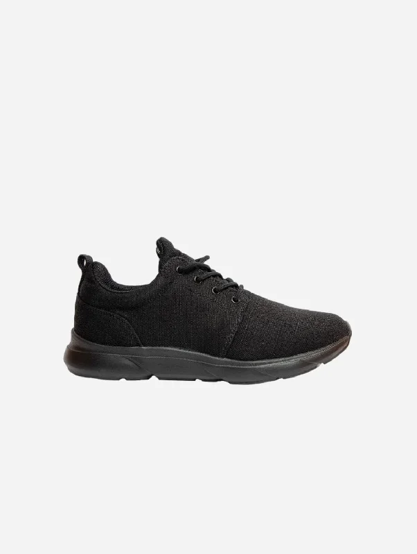 Light Running Shoes Explorer V2 Men's Vegan Hemp Sneakers | Full Black