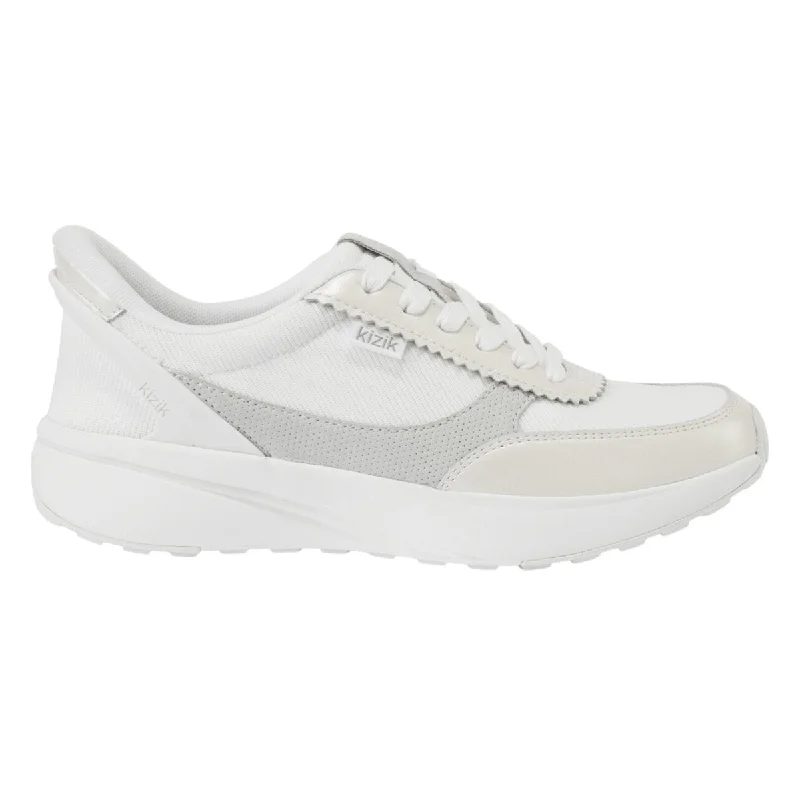 Comfortable Athletic Shoes Kizik Women's Paris Metallic White