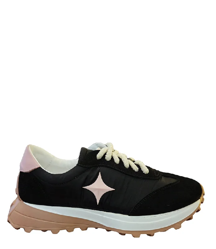High Fashion Footwear Black Star Jogger Sneaker