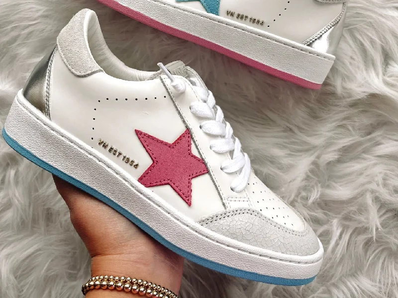 Breathable Running Shoes Vintage Havana: Mismatched Star Sneaker