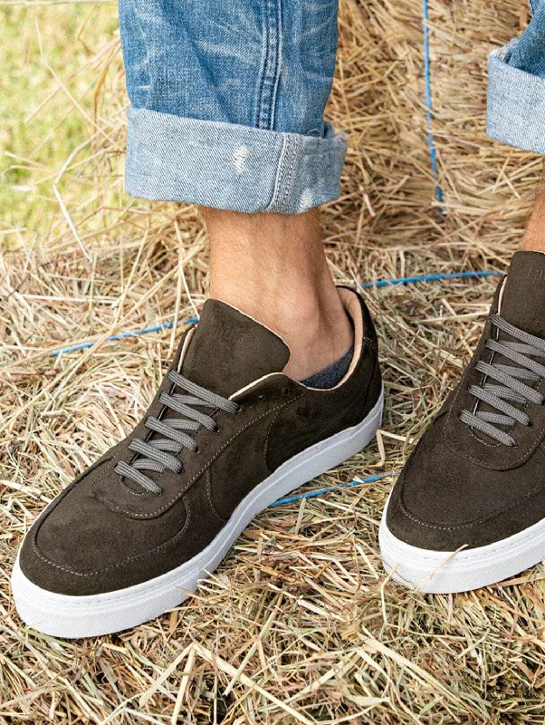 Leather Casual Shoes Montalcino Vegan Suede Unisex Sneakers | Khaki