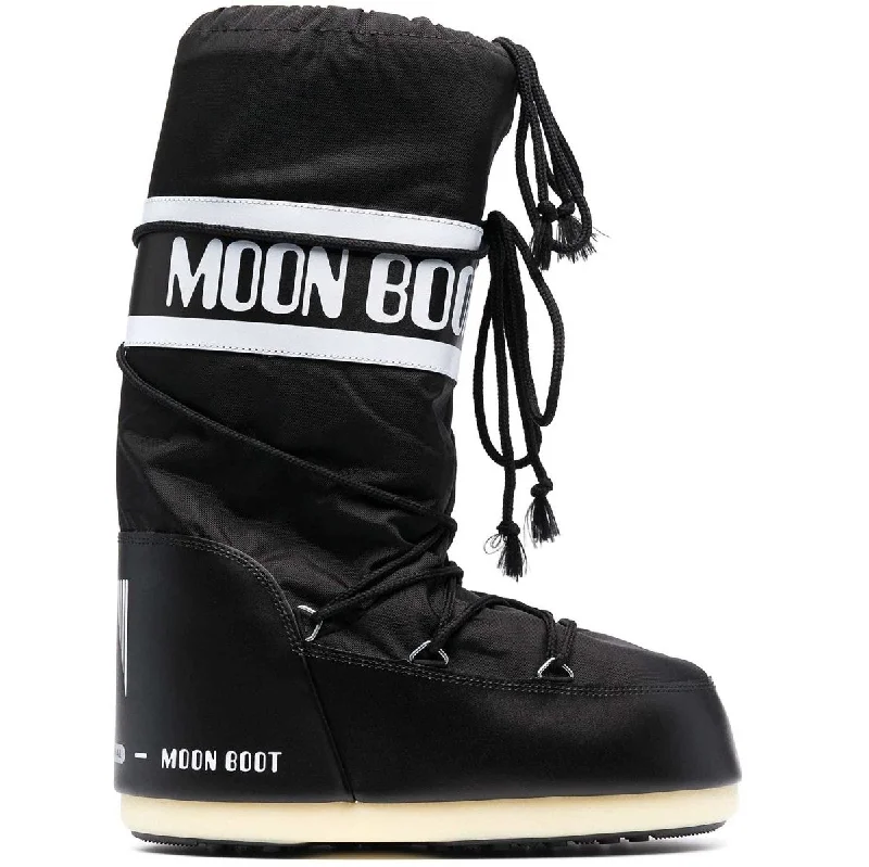 Leather Boots For Sale Moon Boot Women's Nylon Original Black/White