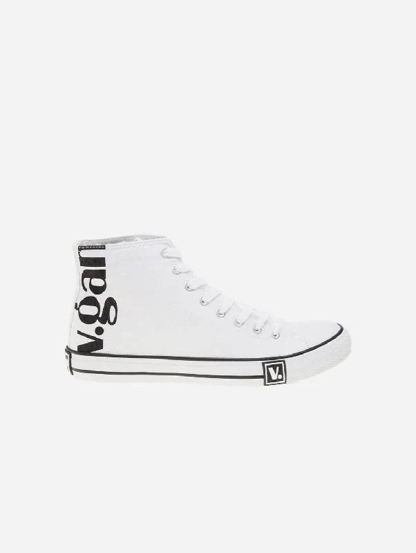 Formal Dress Footwear Nut Women's Vegan Hi Top Sneakers | White