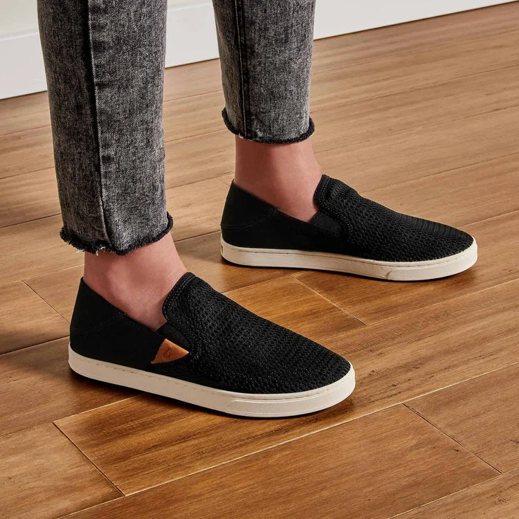 Leather Casual Shoes Olukai Pehuea Black Women's