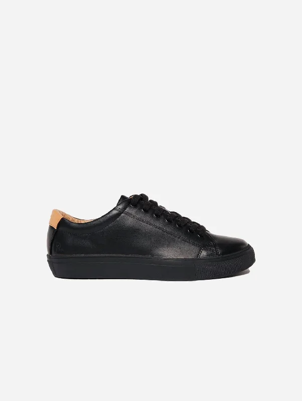 Comfortable Slippers Online R-Kind Unisex Vegan Leather Sneakers | Mercury Black
