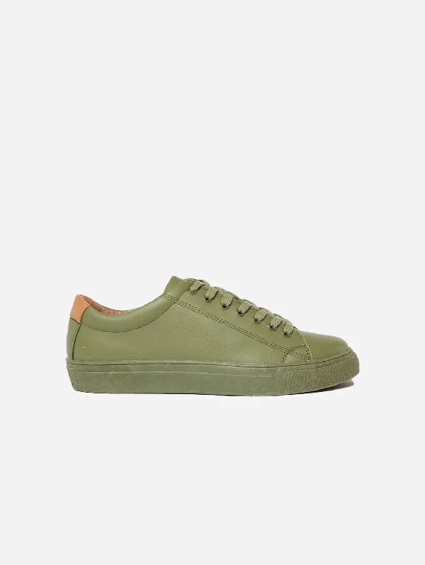 Chunky Sneakers Trend R-Kind Unisex Vegan Leather Sneakers | Titan Khaki