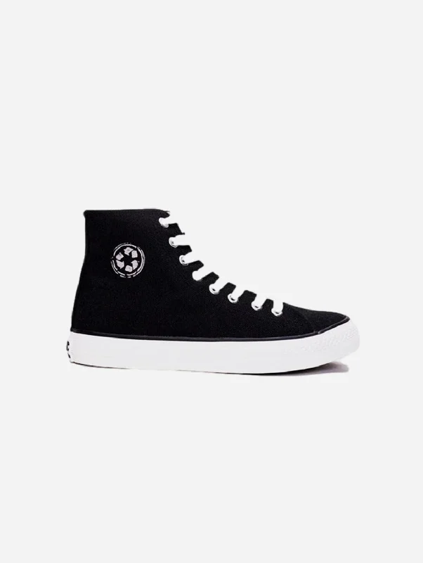 Outdoor Running Shoes Redo Unisex Recycled PET Mid Top Sneakers | Black