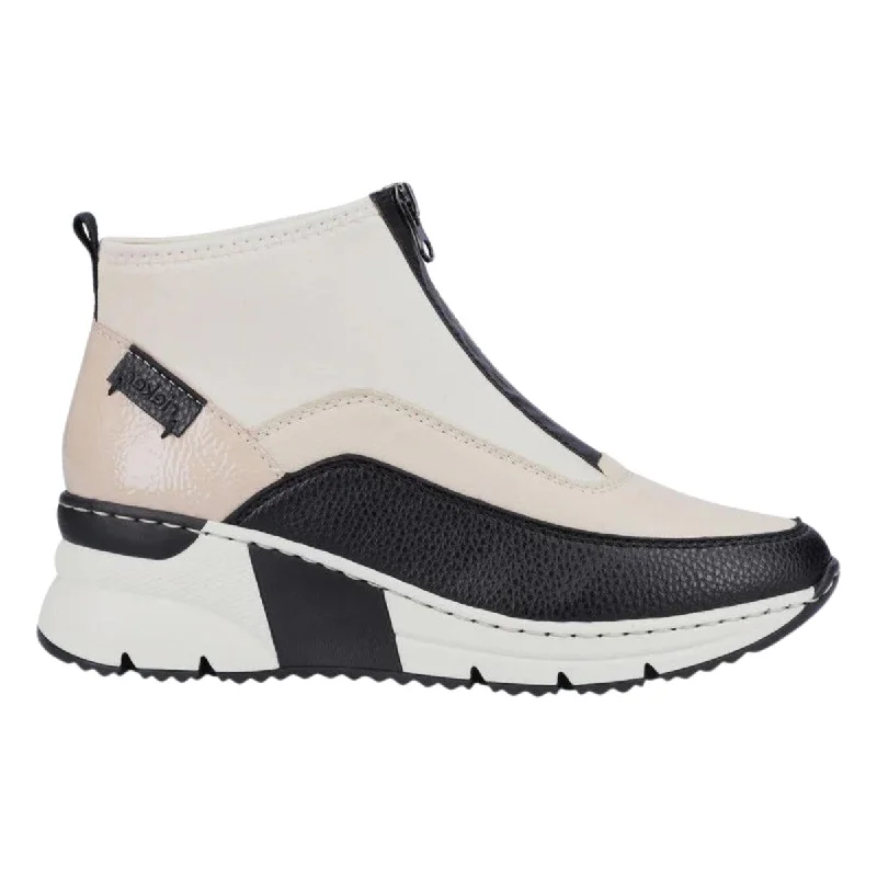 Breathable Running Shoes Rieker Women's N6352-60 Kitty Black/Cream