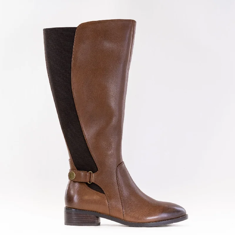 Formal Dress Footwear Salvia Nan Tall Boot (Women's) - Tan Calf