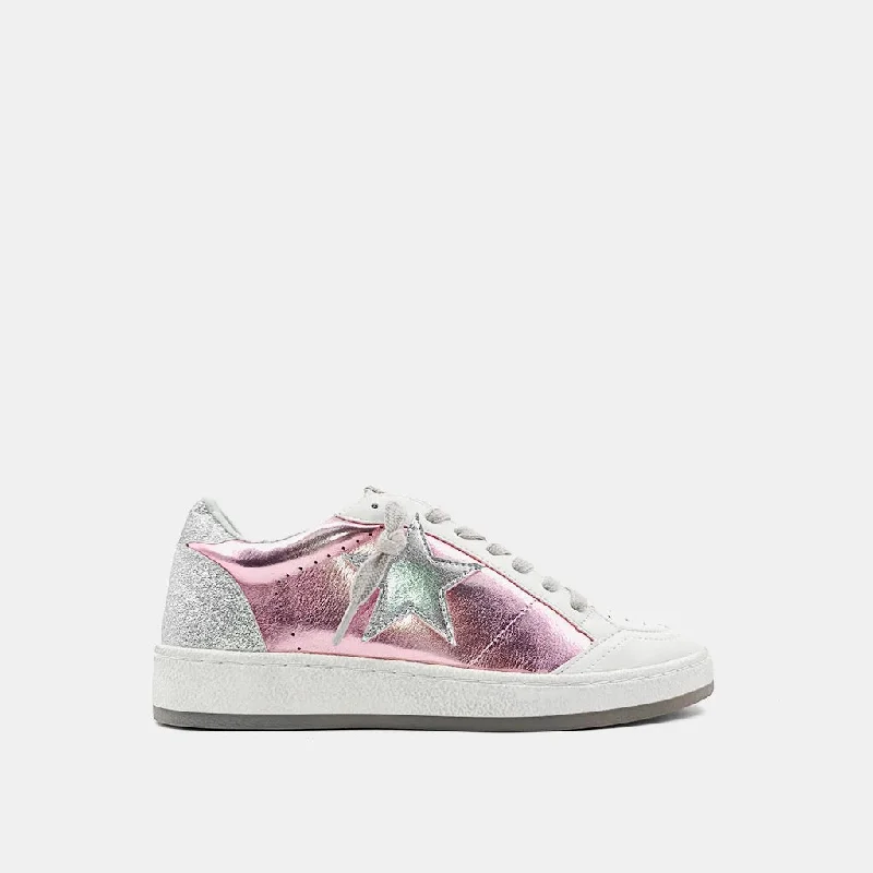 Trendy Platform Sneakers Shu Shop Paz Metallic Pink Sneakers