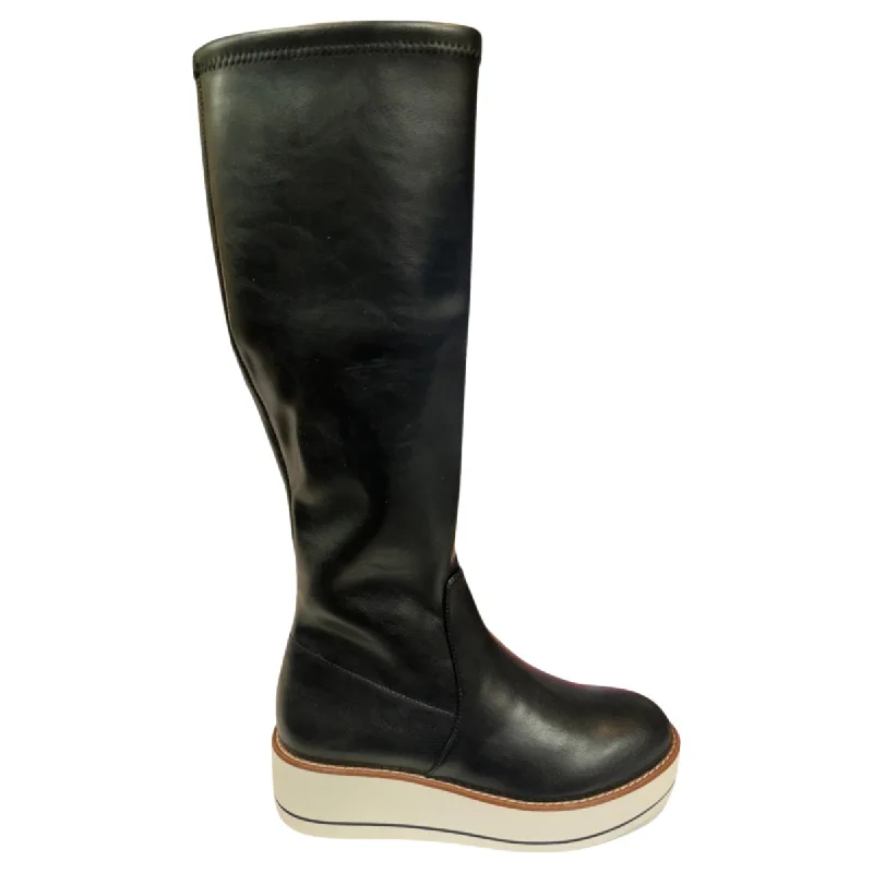 Winter Boots Sale Silent D Women's Nadia Smooth Stretch Flatform Black