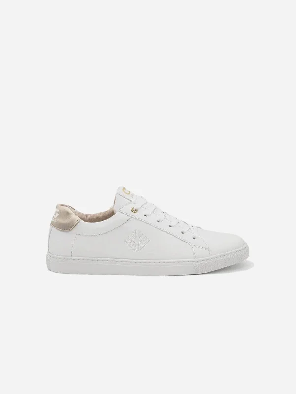 Stylish High Heels Winton Women's Vegan Sneakers | White & Gold