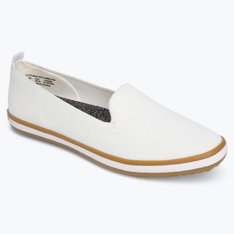 Summer Sports Shoes Sutton Knit Slip On - White