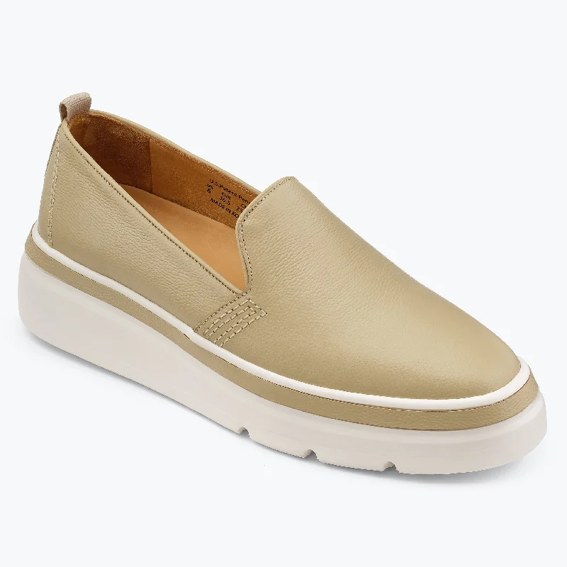 Trendy Loafers For Sale Sutton Leather Sneaker - Oatmeal