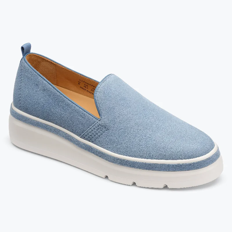 Comfortable Formal Footwear Sutton Suede Sneaker - Lagoon Blue