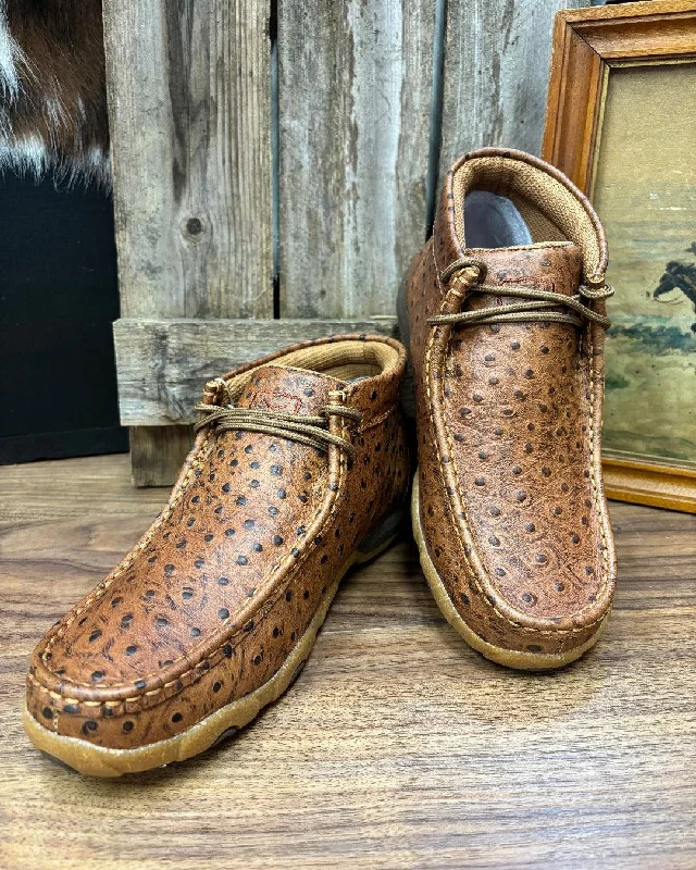 Luxury Boots For Sale Twisted X Women's Cognac Ostrich Print Chukka Driving Moc WDM0157