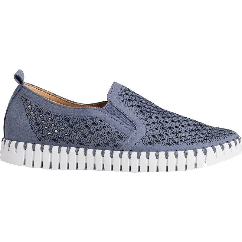 Sporty Casual Shoes Women's Ilse Jacobsen Tulip 140 Grey Blue Synthetic